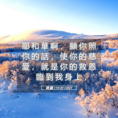 Picture 05 - 詩 篇 119:41 CUVT - 耶 和 華 啊 ， 願 你 照 你 的 話 ， - Bible Verse Picture