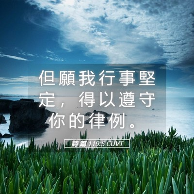 Picture 05 - 詩 篇 119:5 CUVT - 但 願 我 行 事 堅 定 ， 得 以 遵 守 - Bible Verse Picture