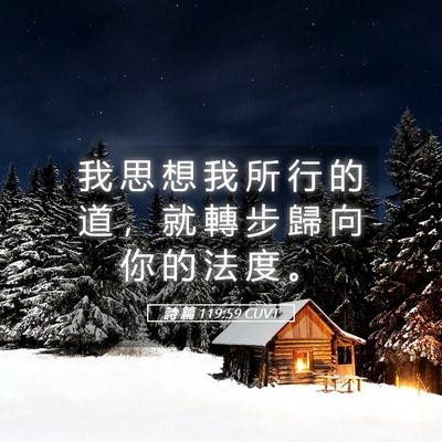 Picture 05 - 詩 篇 119:59 CUVT - 我 思 想 我 所 行 的 道 ， 就 轉 步 - Bible Verse Picture