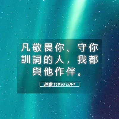 Picture 05 - 詩 篇 119:63 CUVT - 凡 敬 畏 你 、 守 你 訓 詞 的 人 ， - Bible Verse Picture