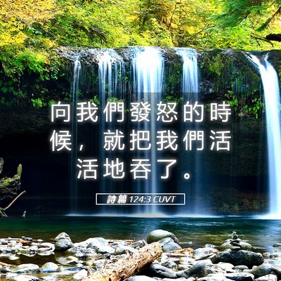 Picture 05 - 詩 篇 124:3 CUVT - 向 我 們 發 怒 的 時 候 ， 就 把 我 - Bible Verse Picture