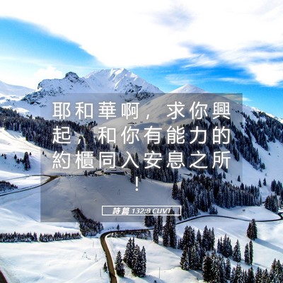 Picture 05 - 詩 篇 132:8 CUVT - 耶 和 華 啊 ， 求 你 興 起 ， 和 你 - Bible Verse Picture