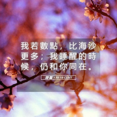 Picture 05 - 詩 篇 139:18 CUVT - 我 若 數 點 ， 比 海 沙 更 多 ； 我 - Bible Verse Picture