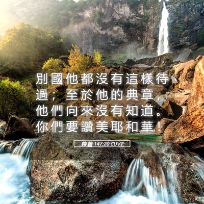 Picture 05 - 詩 篇 147:20 CUVT - 別 國 他 都 沒 有 這 樣 待 過 ； 至 - Bible Verse Picture