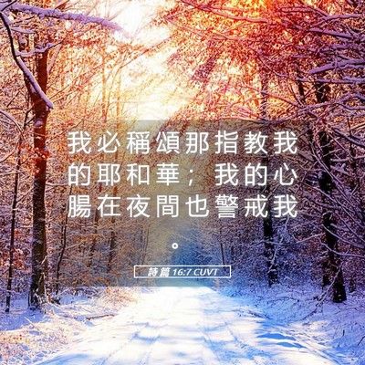 Picture 05 - 詩 篇 16:7 CUVT - 我 必 稱 頌 那 指 教 我 的 耶 和 華 - Bible Verse Picture