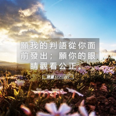 Picture 05 - 詩 篇 17:2 CUVT - 願 我 的 判 語 從 你 面 前 發 出 ； - Bible Verse Picture
