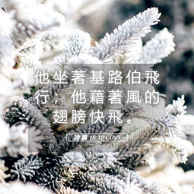 Picture 05 - 詩 篇 18:10 CUVT - 他 坐 著 基 路 伯 飛 行 ； 他 藉 著 - Bible Verse Picture
