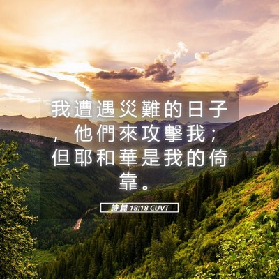 Picture 05 - 詩 篇 18:18 CUVT - 我 遭 遇 災 難 的 日 子 ， 他 們 來 - Bible Verse Picture