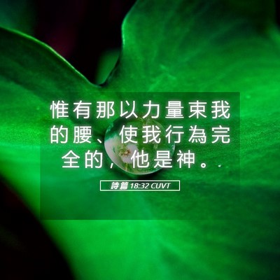 Picture 05 - 詩 篇 18:32 CUVT - 惟 有 那 以 力 量 束 我 的 腰 、 使 - Bible Verse Picture