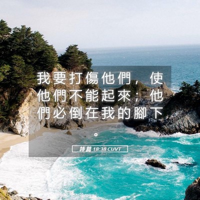 Picture 05 - 詩 篇 18:38 CUVT - 我 要 打 傷 他 們 ， 使 他 們 不 能 - Bible Verse Picture
