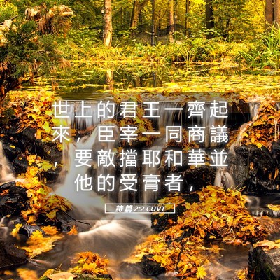 Picture 05 - 詩 篇 2:2 CUVT - 世 上 的 君 王 一 齊 起 來 ， 臣 宰 - Bible Verse Picture