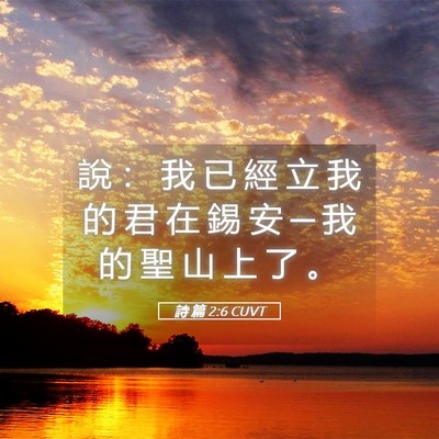 Picture 05 - 詩 篇 2:6 CUVT - 說 ： 我 已 經 立 我 的 君 在 錫 安 - Bible Verse Picture