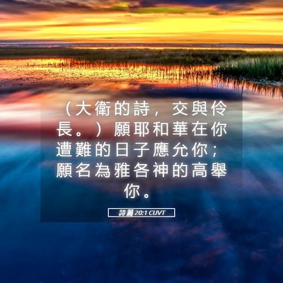 Picture 05 - 詩 篇 20:1 CUVT - （ 大 衛 的 詩 ， 交 與 伶 長 。 ） - Bible Verse Picture