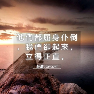 Picture 05 - 詩 篇 20:8 CUVT - 他 們 都 屈 身 仆 倒 ， 我 們 卻 起 - Bible Verse Picture