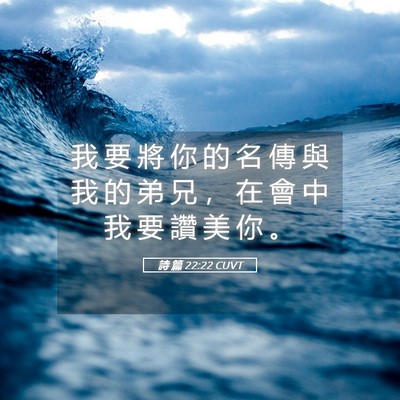 Picture 05 - 詩 篇 22:22 CUVT - 我 要 將 你 的 名 傳 與 我 的 弟 兄 - Bible Verse Picture