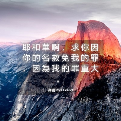Picture 05 - 詩 篇 25:11 CUVT - 耶 和 華 啊 ， 求 你 因 你 的 名 赦 - Bible Verse Picture