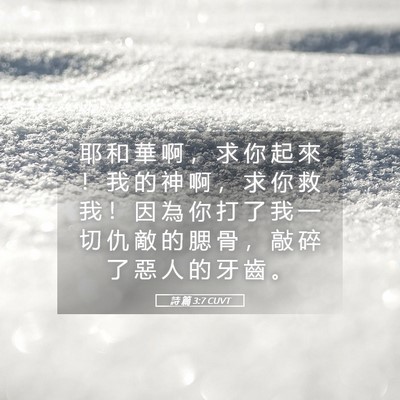 Picture 05 - 詩 篇 3:7 CUVT - 耶 和 華 啊 ， 求 你 起 來 ！ 我 的 - Bible Verse Picture