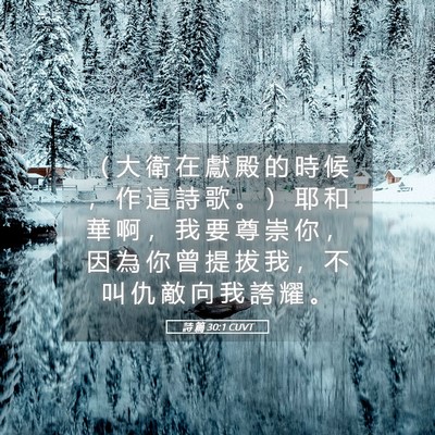 Picture 05 - 詩 篇 30:1 CUVT - （ 大 衛 在 獻 殿 的 時 候 ， 作 這 - Bible Verse Picture