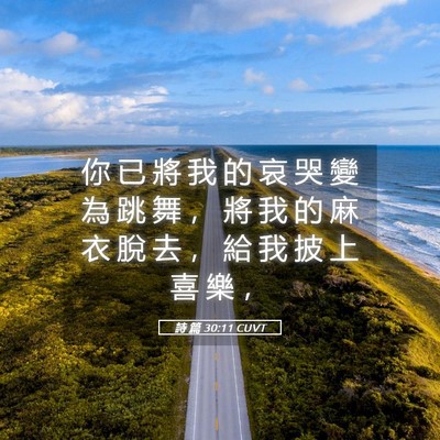 Picture 05 - 詩 篇 30:11 CUVT - 你 已 將 我 的 哀 哭 變 為 跳 舞 ， - Bible Verse Picture