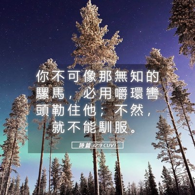 Picture 05 - 詩 篇 32:9 CUVT - 你 不 可 像 那 無 知 的 騾 馬 ， 必 - Bible Verse Picture