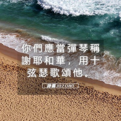 Picture 05 - 詩 篇 33:2 CUVT - 你 們 應 當 彈 琴 稱 謝 耶 和 華 ， - Bible Verse Picture