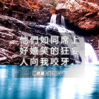 Picture 05 - 詩 篇 35:16 CUVT - 他 們 如 同 席 上 好 嬉 笑 的 狂 妄 - Bible Verse Picture