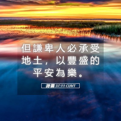 Picture 05 - 詩 篇 37:11 CUVT - 但 謙 卑 人 必 承 受 地 土 ， 以 豐 - Bible Verse Picture