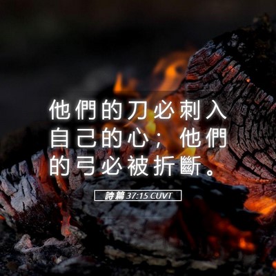 Picture 05 - 詩 篇 37:15 CUVT - 他 們 的 刀 必 刺 入 自 己 的 心 ； - Bible Verse Picture
