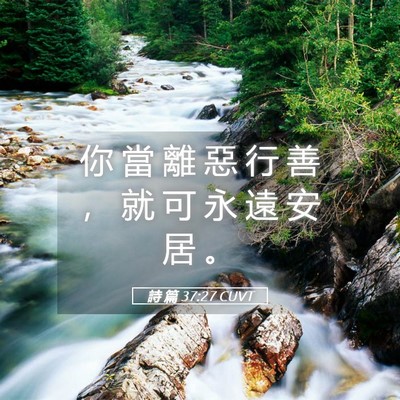Picture 05 - 詩 篇 37:27 CUVT - 你 當 離 惡 行 善 ， 就 可 永 遠 安 - Bible Verse Picture