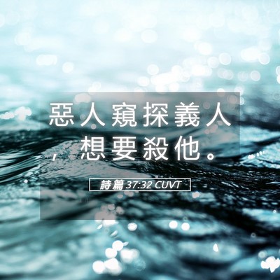 Picture 05 - 詩 篇 37:32 CUVT - 惡 人 窺 探 義 人 ， 想 要 殺 他 - Bible Verse Picture