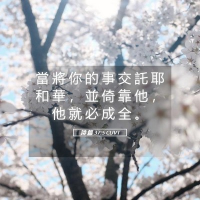 Picture 05 - 詩 篇 37:5 CUVT - 當 將 你 的 事 交 託 耶 和 華 ， 並 - Bible Verse Picture
