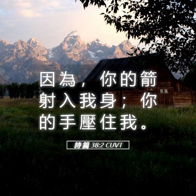 Picture 05 - 詩 篇 38:2 CUVT - 因 為 ， 你 的 箭 射 入 我 身 ； 你 - Bible Verse Picture