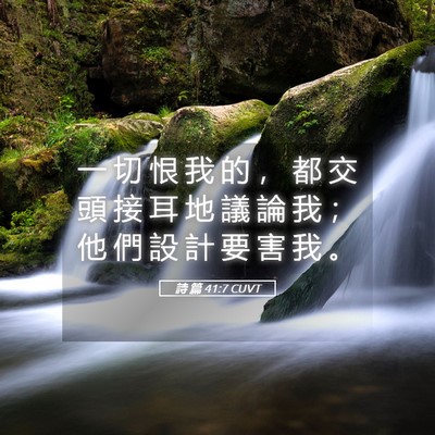 Picture 05 - 詩 篇 41:7 CUVT - 一 切 恨 我 的 ， 都 交 頭 接 耳 地 - Bible Verse Picture