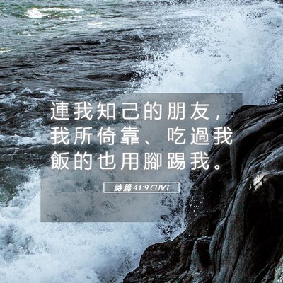Picture 05 - 詩 篇 41:9 CUVT - 連 我 知 己 的 朋 友 ， 我 所 倚 靠 - Bible Verse Picture