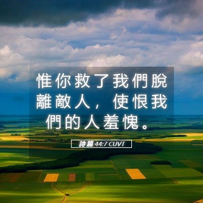 Picture 05 - 詩 篇 44:7 CUVT - 惟 你 救 了 我 們 脫 離 敵 人 ， 使 - Bible Verse Picture