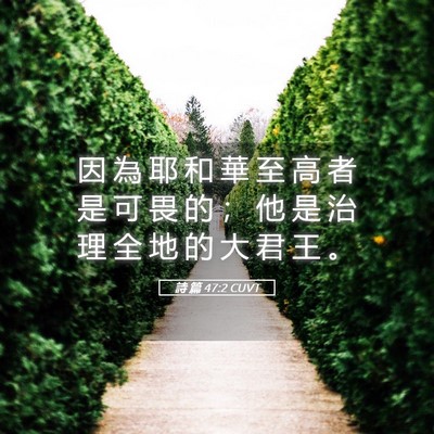 Picture 05 - 詩 篇 47:2 CUVT - 因 為 耶 和 華 至 高 者 是 可 畏 的 - Bible Verse Picture