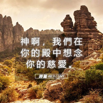 Picture 05 - 詩 篇 48:9 CUVT - 神 啊 ， 我 們 在 你 的 殿 中 想 念 - Bible Verse Picture