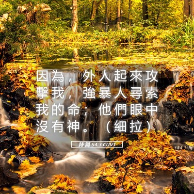 Picture 05 - 詩 篇 54:3 CUVT - 因 為 ， 外 人 起 來 攻 擊 我 ， 強 - Bible Verse Picture