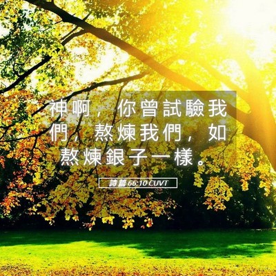Picture 05 - 詩 篇 66:10 CUVT - 神 啊 ， 你 曾 試 驗 我 們 ， 熬 煉 - Bible Verse Picture