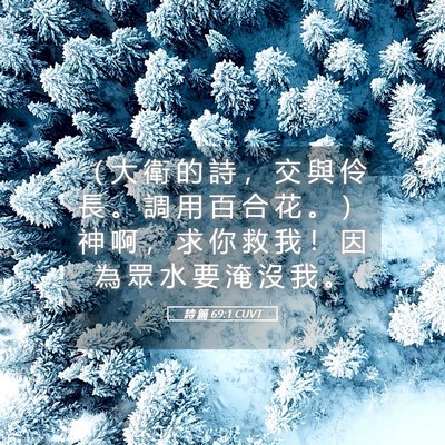 Picture 05 - 詩 篇 69:1 CUVT - （ 大 衛 的 詩 ， 交 與 伶 長 。 調 - Bible Verse Picture