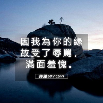 Picture 05 - 詩 篇 69:7 CUVT - 因 我 為 你 的 緣 故 受 了 辱 罵 ， - Bible Verse Picture