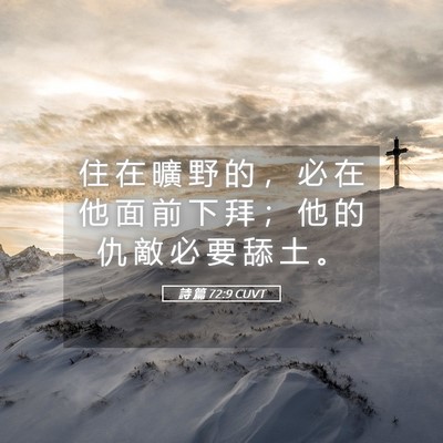 Picture 05 - 詩 篇 72:9 CUVT - 住 在 曠 野 的 ， 必 在 他 面 前 下 - Bible Verse Picture