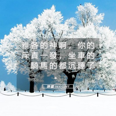 Picture 05 - 詩 篇 76:6 CUVT - 雅 各 的 神 啊 ， 你 的 斥 責 一 發 - Bible Verse Picture