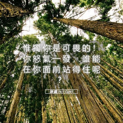Picture 05 - 詩 篇 76:7 CUVT - 惟 獨 你 是 可 畏 的 ！ 你 怒 氣 一 - Bible Verse Picture