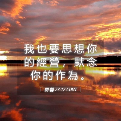 Picture 05 - 詩 篇 77:12 CUVT - 我 也 要 思 想 你 的 經 營 ， 默 念 - Bible Verse Picture