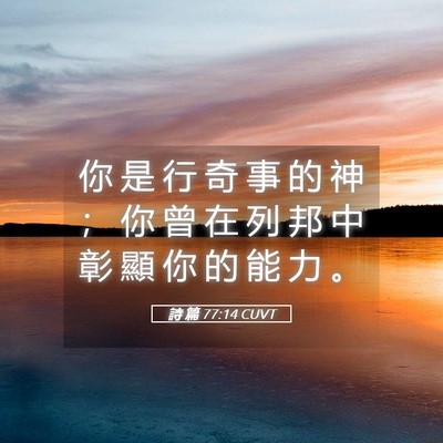 Picture 05 - 詩 篇 77:14 CUVT - 你 是 行 奇 事 的 神 ； 你 曾 在 列 - Bible Verse Picture