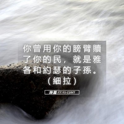 Picture 05 - 詩 篇 77:15 CUVT - 你 曾 用 你 的 膀 臂 贖 了 你 的 民 - Bible Verse Picture
