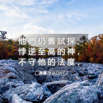Picture 05 - 詩 篇 78:56 CUVT - 他 們 仍 舊 試 探 、 悖 逆 至 高 的 - Bible Verse Picture