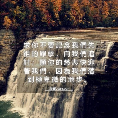 Picture 05 - 詩 篇 79:8 CUVT - 求 你 不 要 記 念 我 們 先 祖 的 罪 - Bible Verse Picture