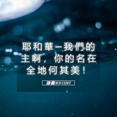 Picture 05 - 詩 篇 8:9 CUVT - 耶 和 華 ─ 我 們 的 主 啊 ， 你 的 - Bible Verse Picture